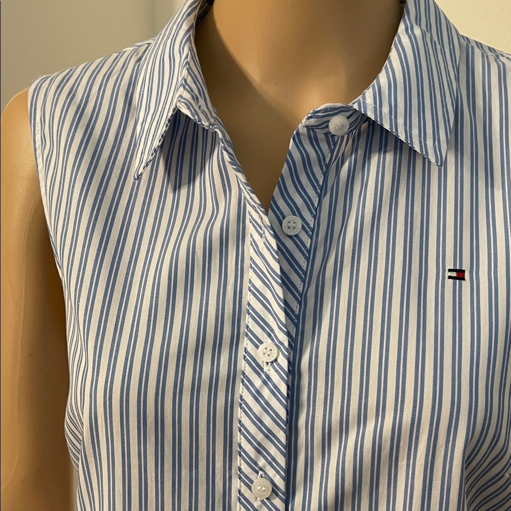 NWT Tommy Hilfiger Blue & White Striped Shirt Dress - Picture 9 of 15